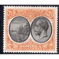 1923 Dominica Sg77 2½d BLACK & ORANGE-YELLOW LI...