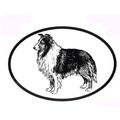 Dog Breed Oval Vinyl Car Decal Black & White St...