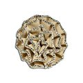 Brooch Suede-like Rose w/ Silver Beads Trim - B...
