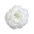 Brooch Silk Flower w/ Faux Pearl Beads - White ...