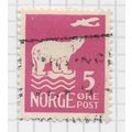 NORWAY 1925 POLAR BEAR PLANE ABOVE 5ore USED FL...
