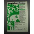 1983 Mexicana Airlines Ad - Come to Know Mexico