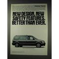 1991 Plymouth Voyager Minivan Ad - Safety Features