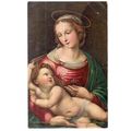 VIRGIN MARY AND CHILD, painting unused vintage ...