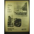 1966 Sunbeam Alpine Car Ad - This is the life!