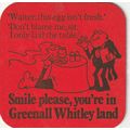 BEER MAT - GREENALL WHITLEY BREWERY - SMILE PLE...