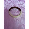 Vintage cream lucite and wood bangle/bracelet.