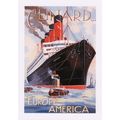 Maritime Poster Art Postcard Cunard Aquitania E...