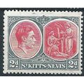 St Kitts-Nevis 1938 SG71 2d Scarlet & Grey Perf...