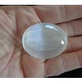 C Selenite Palm Stone Touch Gemstone Crystal Me...