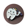 Tooth Enamel Pin Badge Cartoon Style Brush Lape...