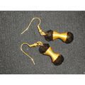 Elegant black crystal glass beads mounted on go...