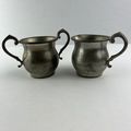 Pewter Sugar Bowl & Creamer Vintage