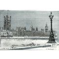 Houses of Parliament, London, Postcard