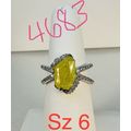 Ring Bomb Party Sz6 RBP Yellow Ice Crystal Gem ...