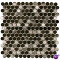Mosaics Metal Tile Penny Black Stainless Steel ...