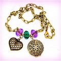 Summer Gift Charm Beads Bronze Love Heart Locke...