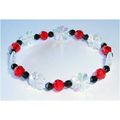 Bracelet expandable red & black acrylic beads 7...