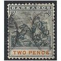 Barbados 1899 SG108 2d Slate-Black & Orange Fin...