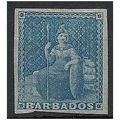 Barbados 1852 SG3 (1d) Blue Mounted Mint . ..