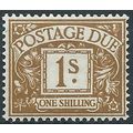 1955 D53 1/- Bistre Brown Postage Due Mounted M...