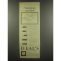 1958 Heal's Henry Long Desk Ad - Variations on a desk