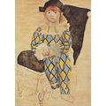Pablo Picasso as Harlequin Rare Painting Postcard