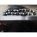 MONET Vintage Black and White Beaded Necklace S...