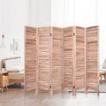 6-Panel Classic Louver Slatted Room Divider Scr...