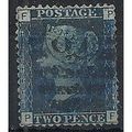 1858 SG47 2d Blue Plate 15 Good/Fine Used Check...
