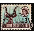 Africa Southern Rhodesia 1964 Queen Elizabeth II 1d Used Stamp Animal Kudu