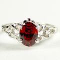 Garnet CZ , 925 Sterling Silver Ring, SR302