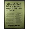 1978 Williams & Glyn's Bank Ad - Seen And Heard