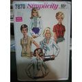 Simplicity 7870 Misses Set of Blouses Pattern -...