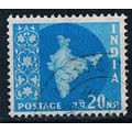India 1957 SG408 indi24 Map Of India 20np Used ...