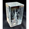 Angel Crystal Glass Laser Engraved Block Ornament
