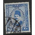 EGYPT 1927 KING FAUD I 20m BLUE USED SG164