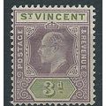 St Vincent 1902 SG80 3d Dull Purple & Olive Mou...