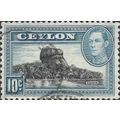 CEYLON, King George VI, Lion rock, blue 1938, 10c