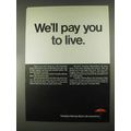 1967 Travelers Insurance Ad - We'll Pay You to Live
