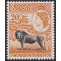 Kenya Uganda Tanganyika QEII 1954-59 20c Black ...