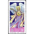 ISLE OF MAN, CHRISTMAS, Angel lutist, blue & pi...