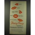 1956 Frances Denney Flaming Orange Lipstick Ad ...