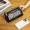 Women Horizontal Zipper Phone Bag Black