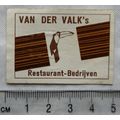 vintage Matchbox Label - Van Der Valk's Restaur...