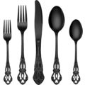 EUIRIO 40 Pieces Royal Silverware Set Black, Re...