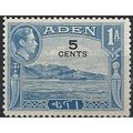 Aden 1951 SG36 5c on 1a Pale Blue Mounted Mint ...