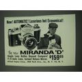 1961 Miranda D Camera Ad - Luxurious But Economical