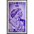 Malaya Johore KGVI 1948 Royal Silver Wedding Mo...