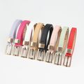 versatile women's leather thin belt vintage chi...